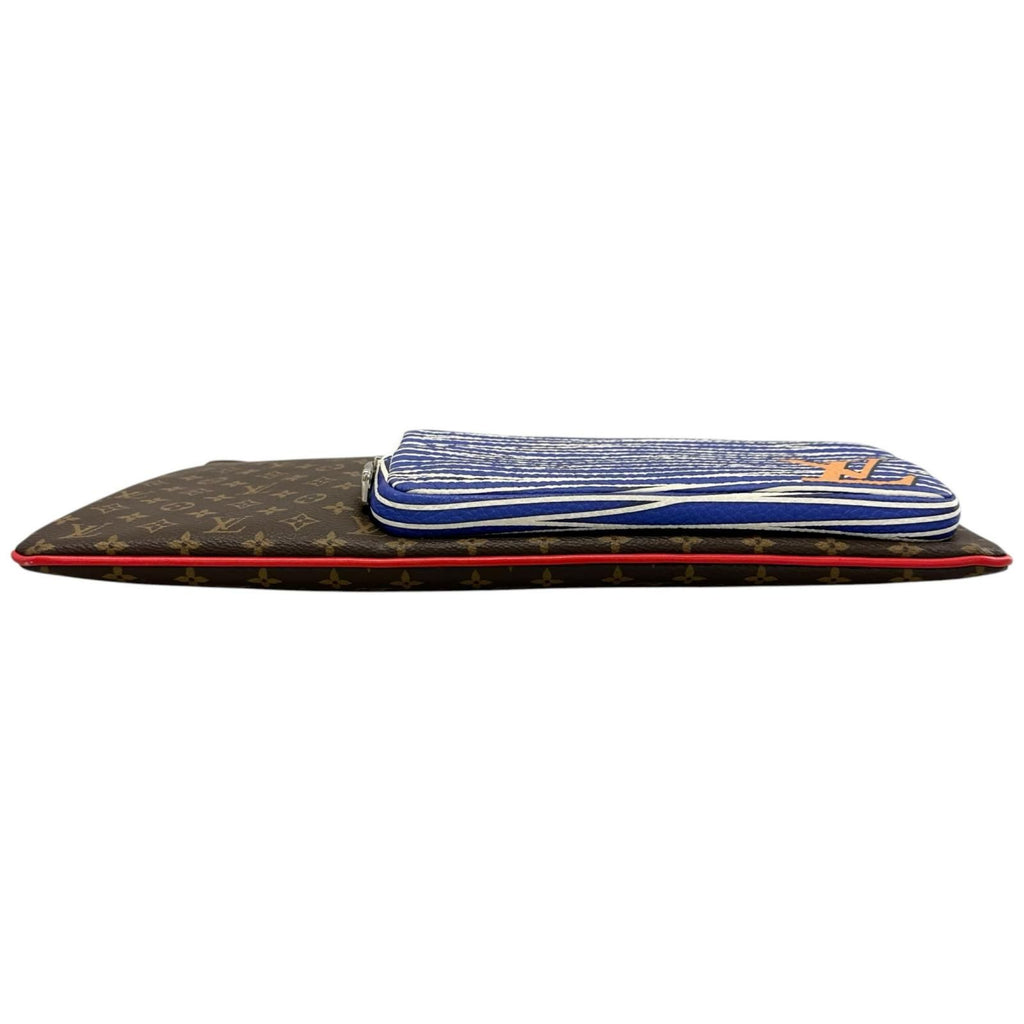 Louis Vuitton Patchwork Monogram Clutch Canvas Brown — view 4