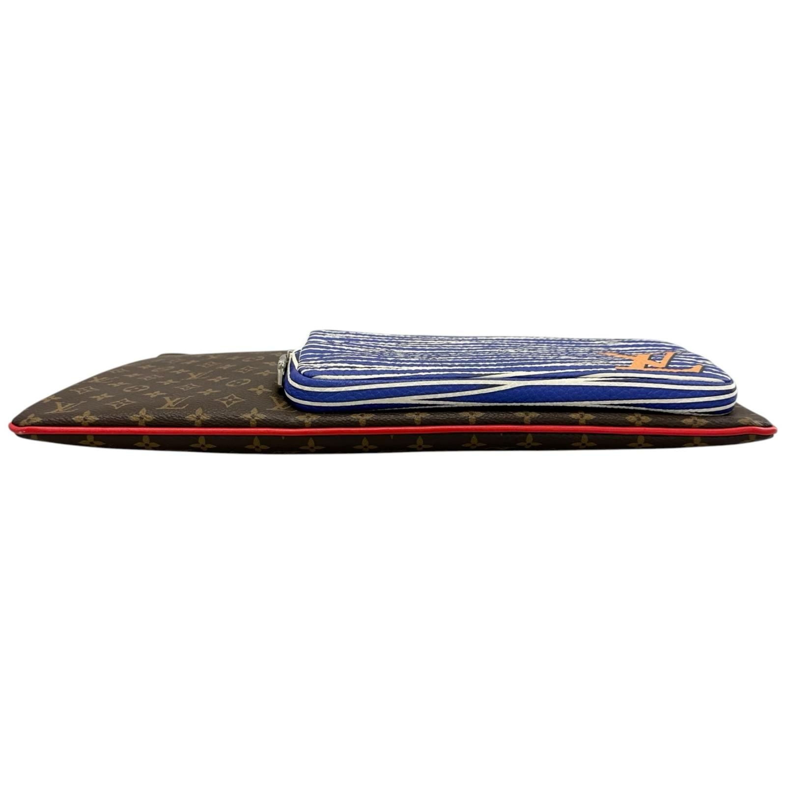 Louis Vuitton Patchwork Monogram Clutch Canvas Brown — view 4