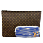 Louis Vuitton Patchwork Monogram Clutch Canvas Brown