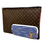 Louis Vuitton Patchwork Monogram Clutch Canvas Brown — view 2
