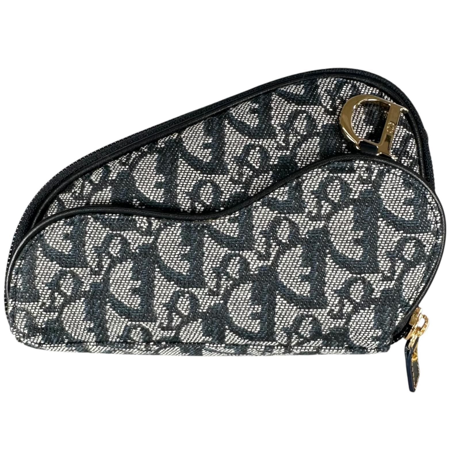 Dior Trotter Saddle Pouch Canvas Navy