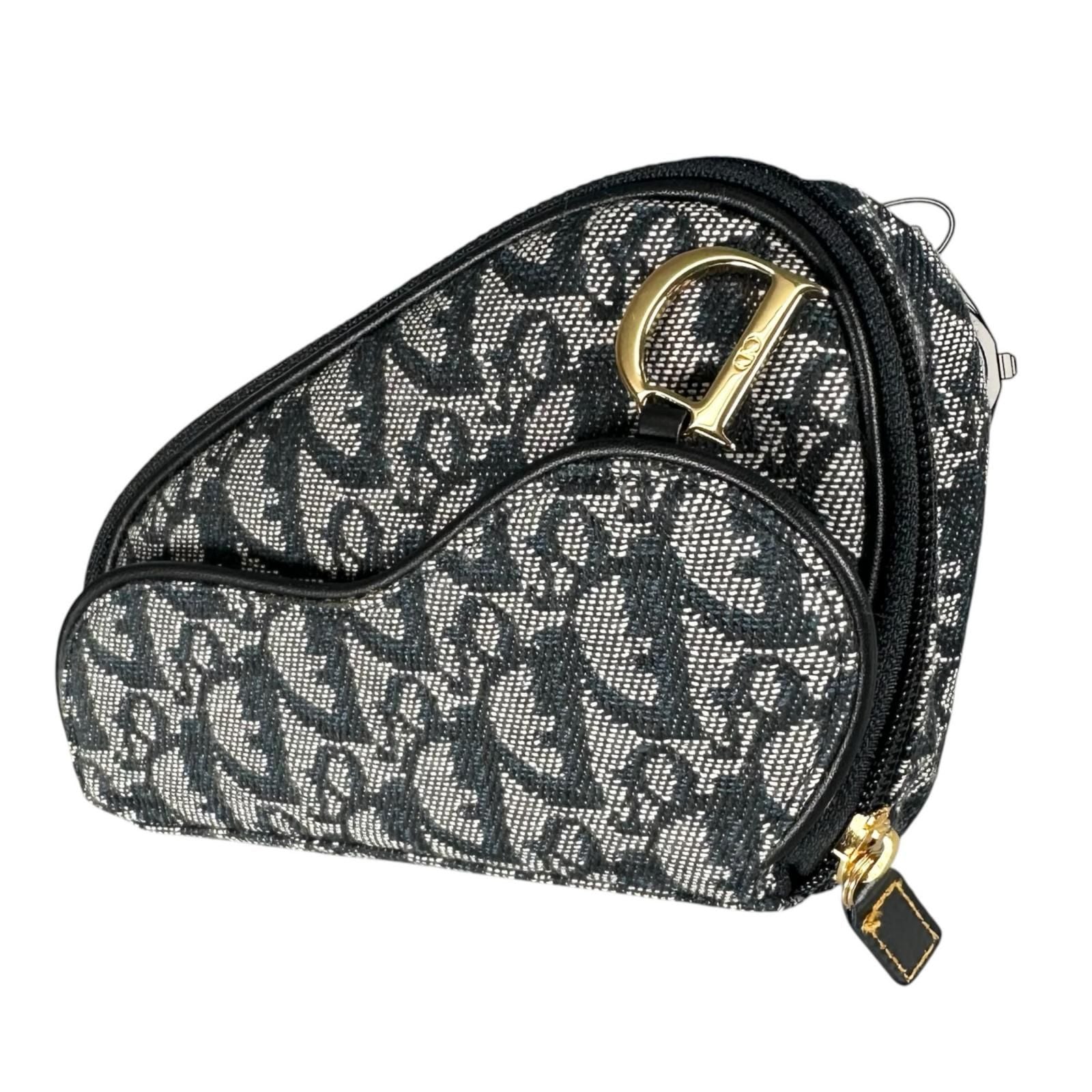 Dior Trotter Saddle Pouch Canvas Navy — view 2