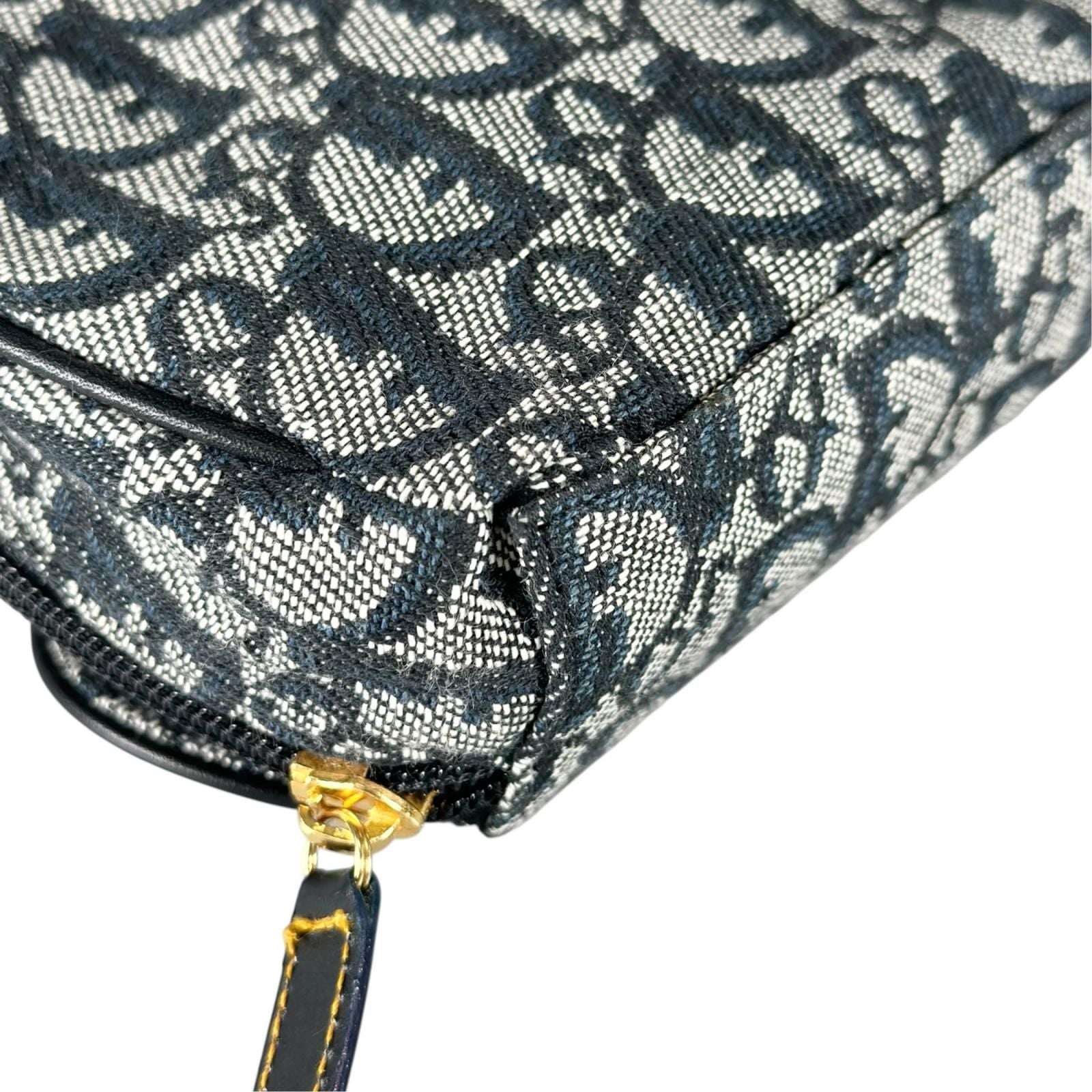 Dior Trotter Saddle Pouch Canvas Navy — view 8