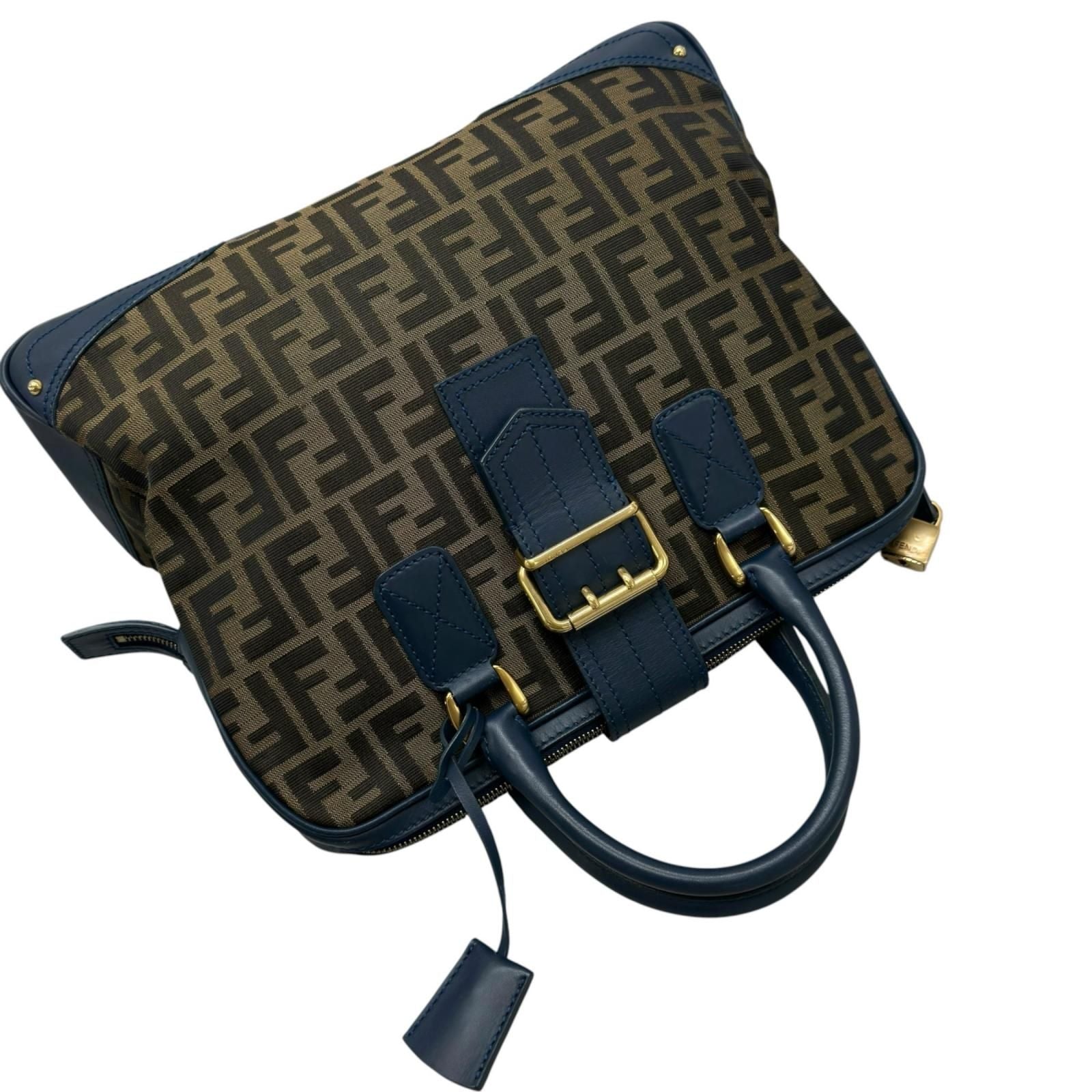 Fendi Zucca Handbag Canvas Leather Brown — view 5