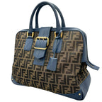 Fendi Zucca Handbag Canvas Leather Brown — view 2