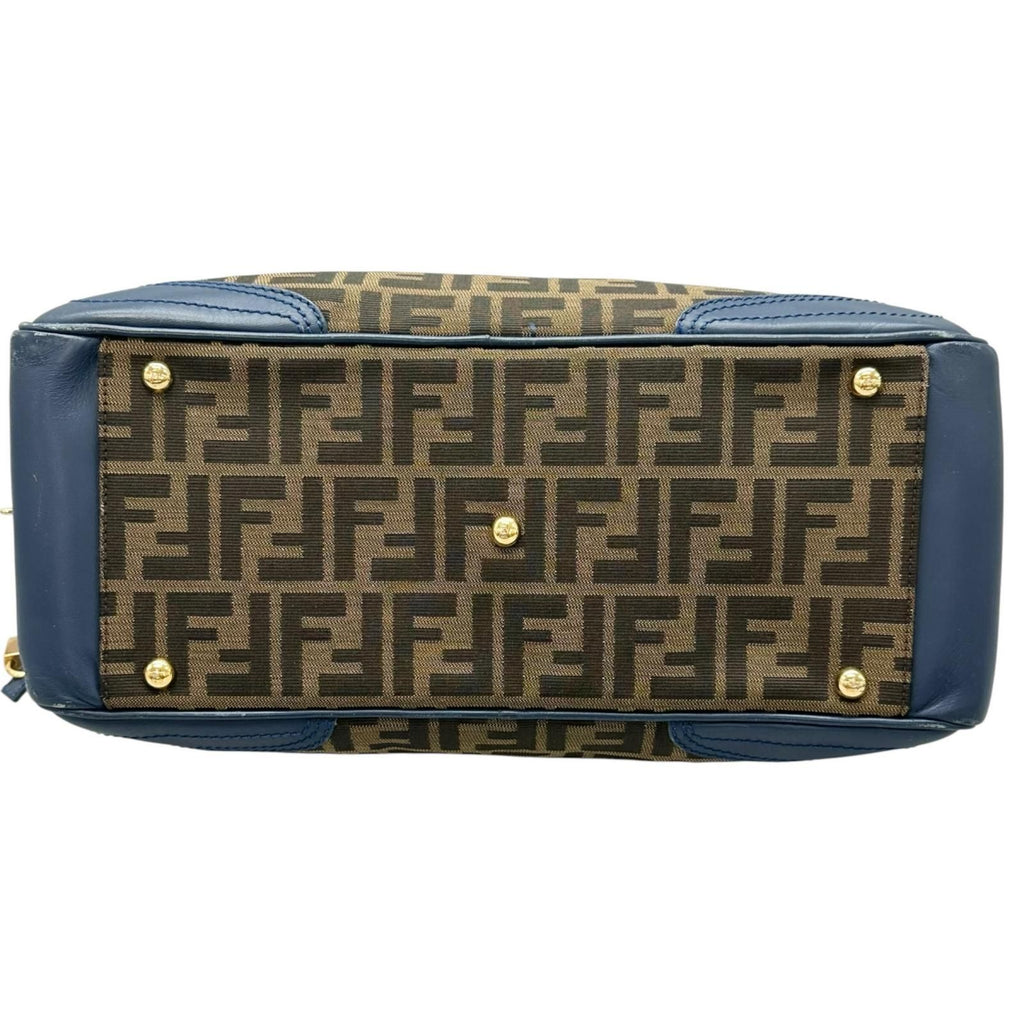 Fendi Zucca Handbag Canvas Leather Brown — view 4