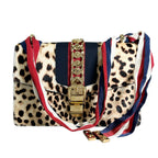 Gucci Sylvie Leopard Shoulder Bag Calf Hair Leather Multicolor