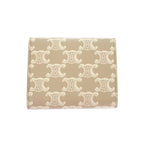 Celine Small Flap Wallet Trifold Polyurethane Beige Gold Triomphe — view 5