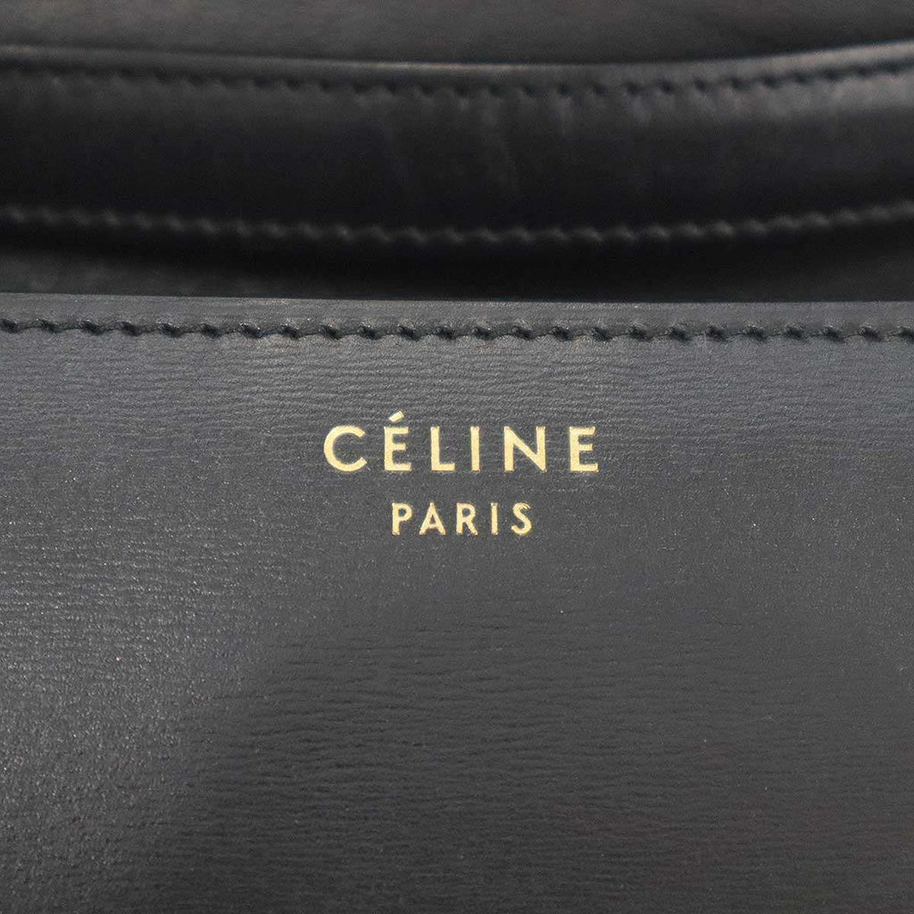 Celine Classic Box Medium Box Leather Shoulder Bag Black — view 5