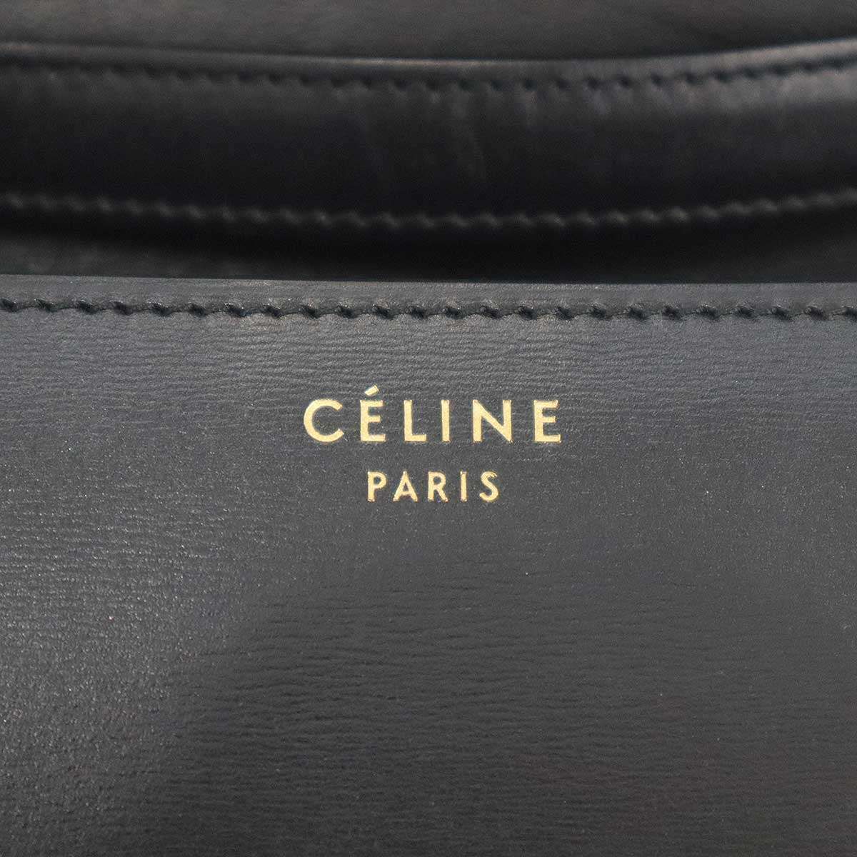 Celine Classic Box Medium Box Leather Shoulder Bag Black — view 5