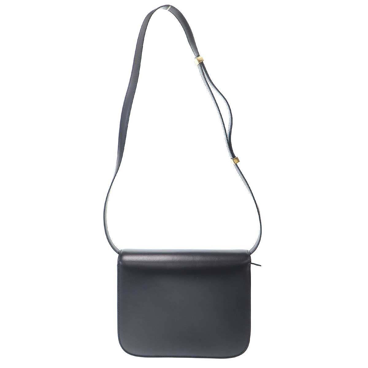 Celine Classic Box Medium Box Leather Shoulder Bag Black — view 2