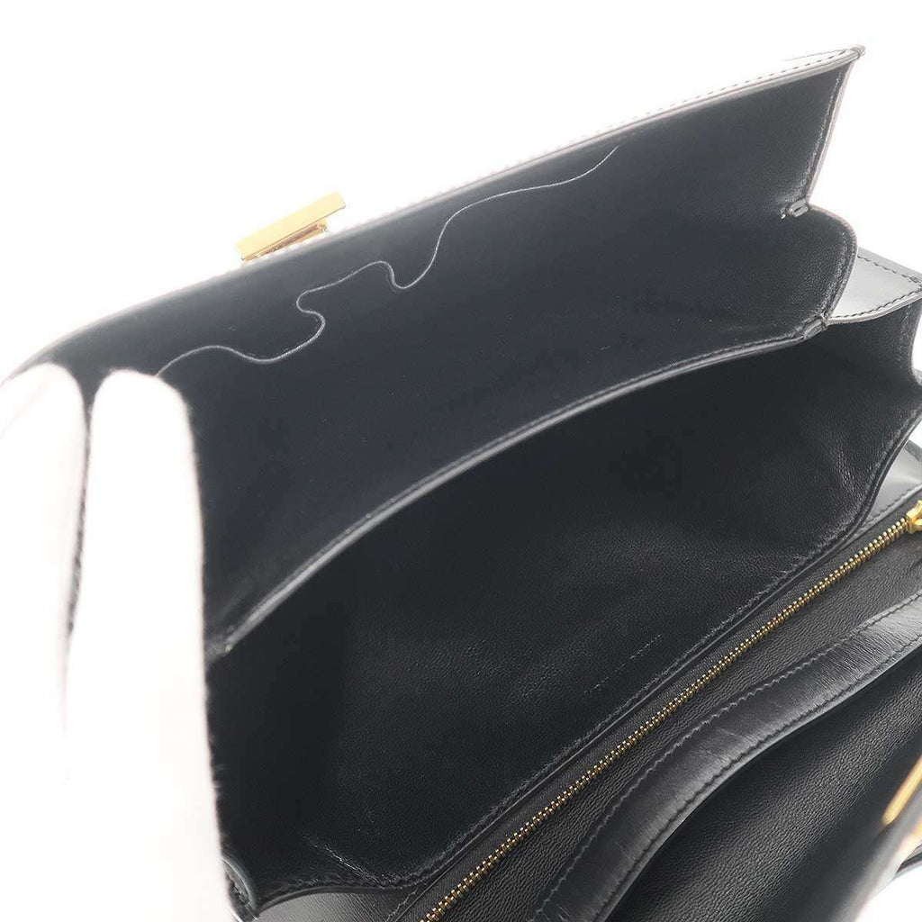 Celine Classic Box Medium Box Leather Shoulder Bag Black — view 6