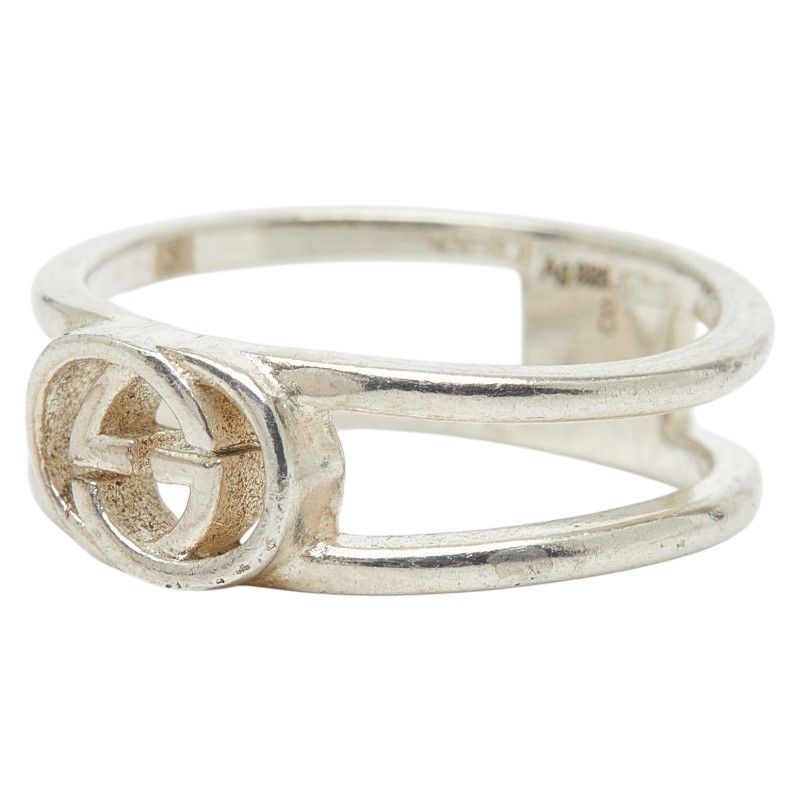 Gucci Interlocking Wide Open Band Ring Silver — view 2