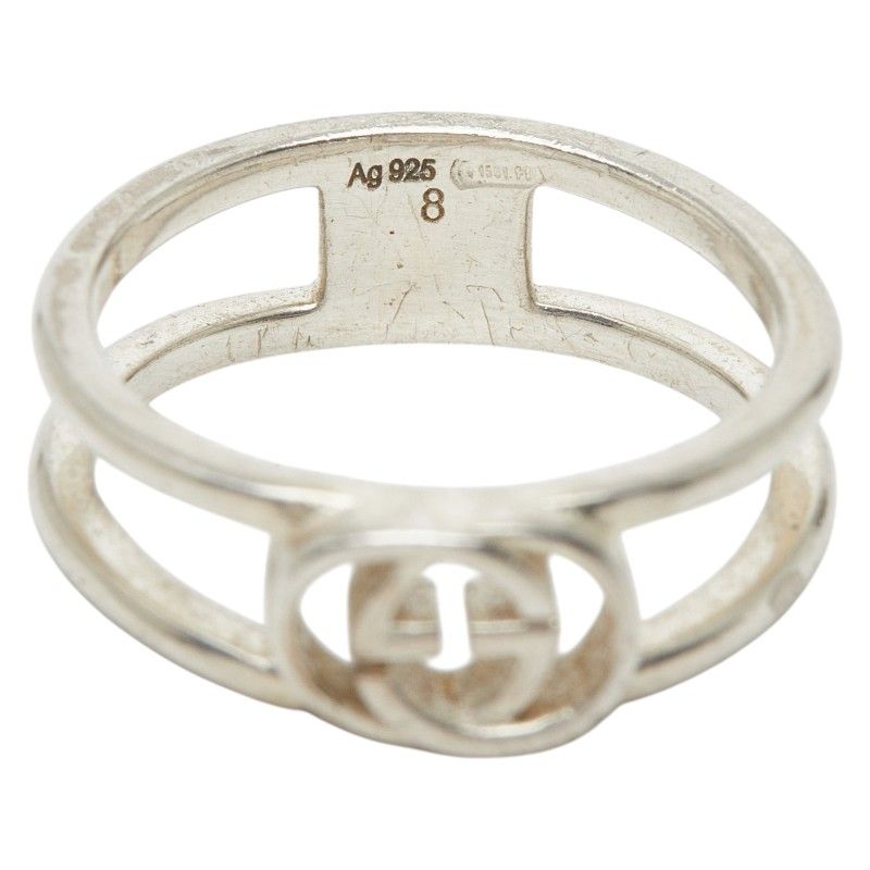 Gucci Interlocking Wide Open Band Ring Silver — view 7
