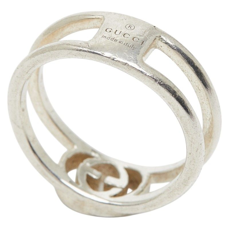 Gucci Interlocking Wide Open Band Ring Silver — view 6
