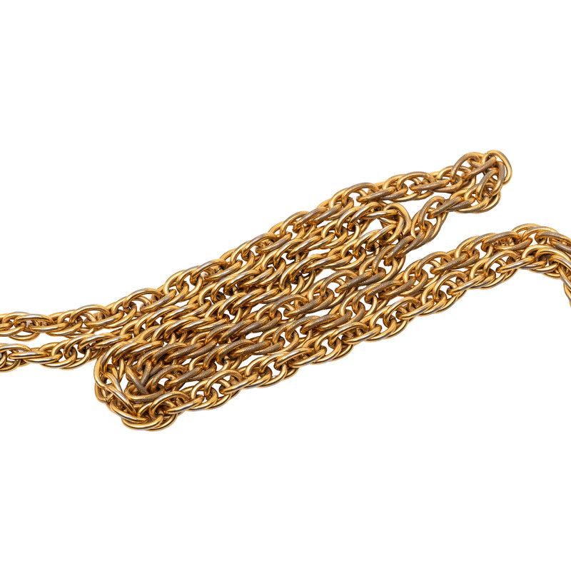 Chanel CC Logo Long Necklace Gold Plated — view 4