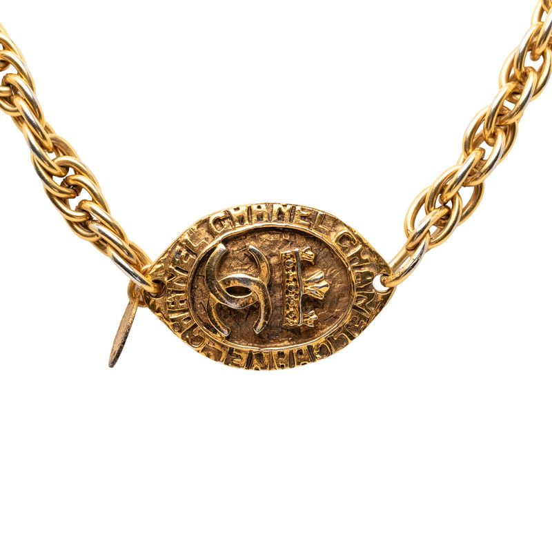 Chanel CC Logo Long Necklace Gold Plated — view 2