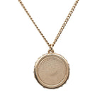 Chanel CC Logo Dome Necklace Gold Pink Plated Rhinestone — view 2