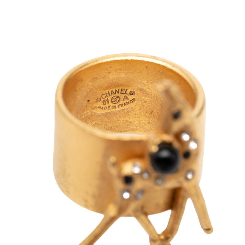 Chanel Bambi Motif Ring Gold Plated Rhinestone — view 5