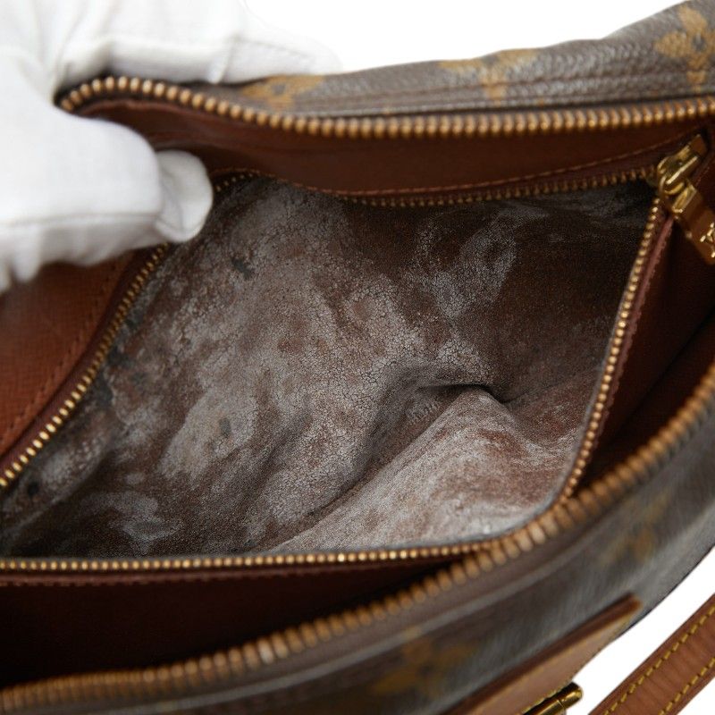 Louis Vuitton Monogram Jeune Fille MM Crossbody Shoulder Bag Brown Leather — view 9