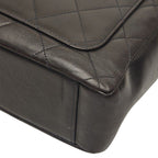 Chanel Quilted CC Logo Chain Handbag Black Lambskin — view 6