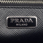 Prada Studded 2-Way Shoulder Bag Black Saffiano Leather Visual — view 7
