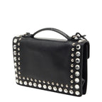 Prada Studded 2-Way Shoulder Bag Black Saffiano Leather Visual — view 2