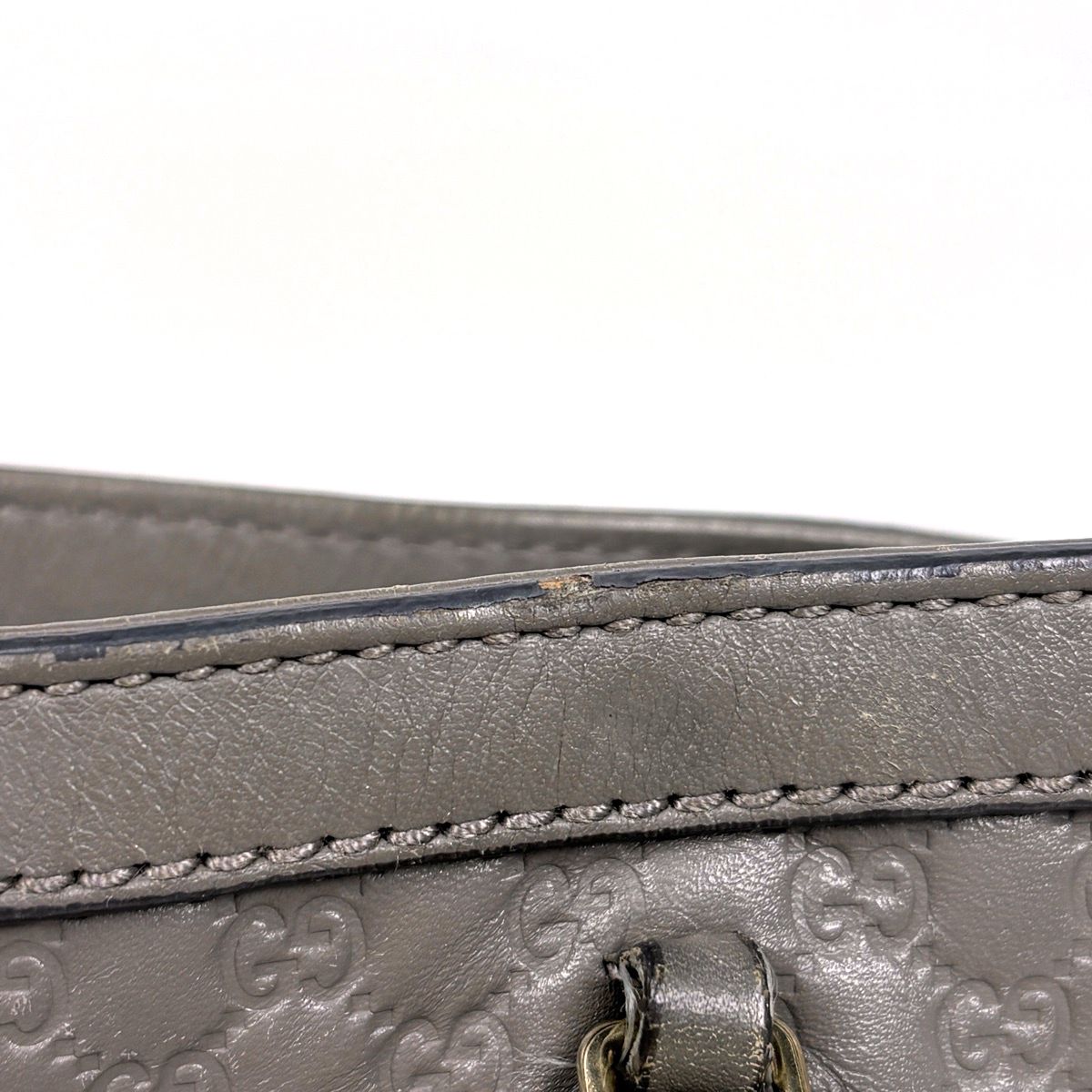 Gucci Micro Guccissima 2-Way Shoulder Bag Tote Leather Gray — view 5