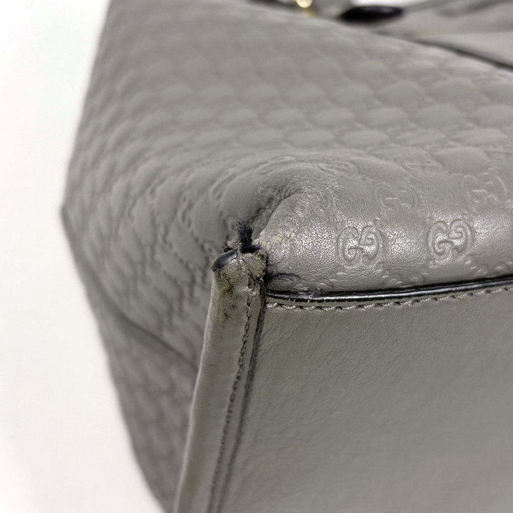 Gucci Micro Guccissima 2-Way Shoulder Bag Tote Leather Gray — view 4