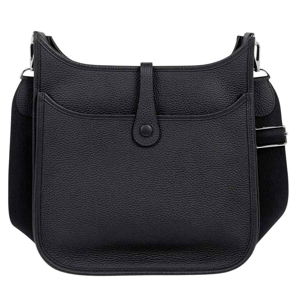 Hermes Evelyne 3 PM Perforated H Logo Dark Navy Black Shoulder Bag Taurillon — view 3