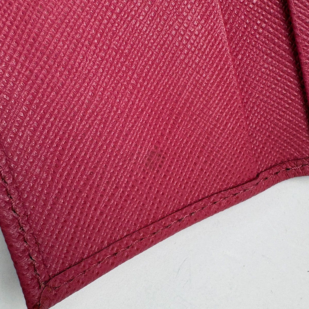 Prada Logo 6 Row Key Case Saffiano Leather Pink Key Holder — view 6