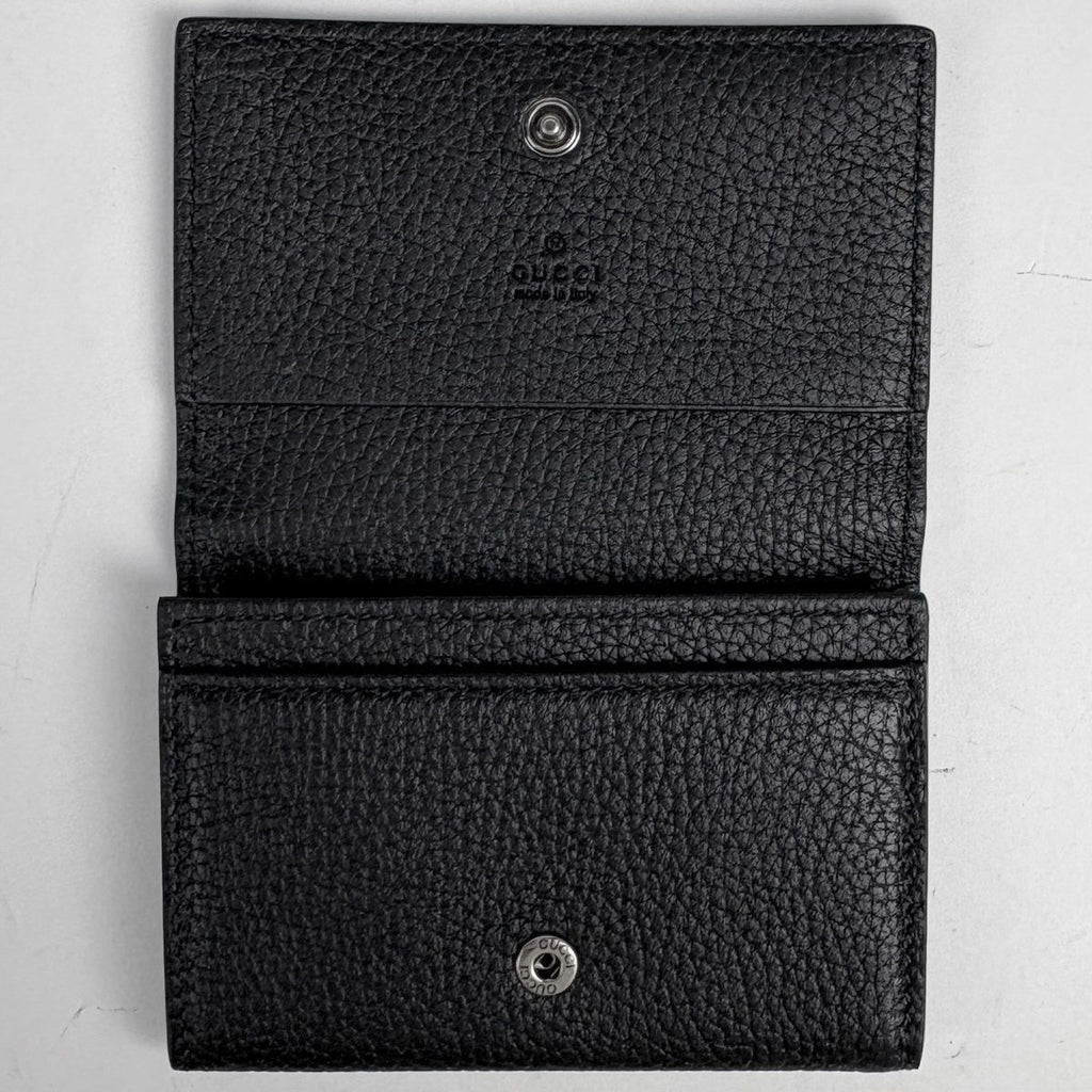 Gucci Logo Card Case Leather Black — view 5