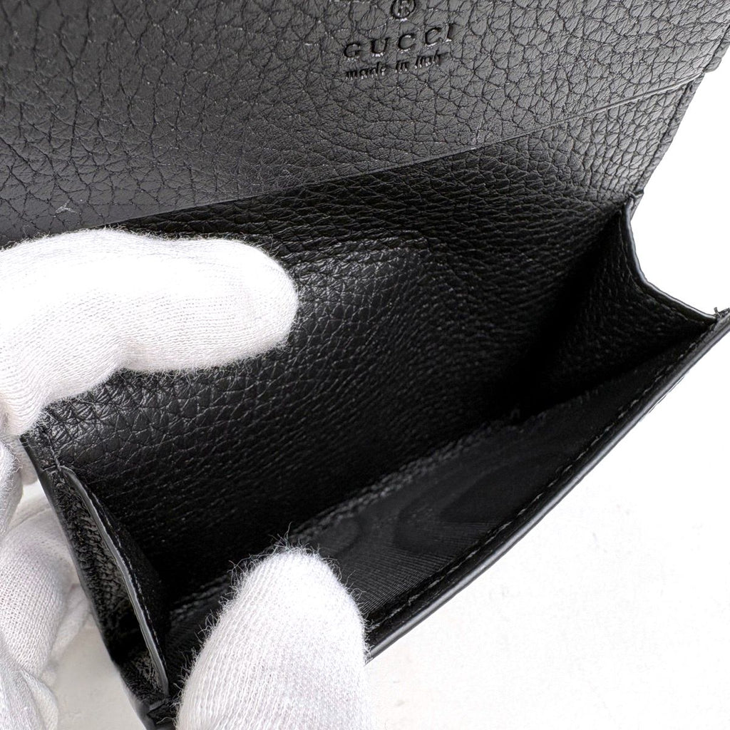 Gucci Logo Card Case Leather Black — view 4