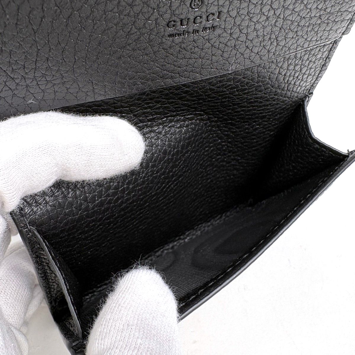 Gucci Logo Card Case Leather Black — view 4