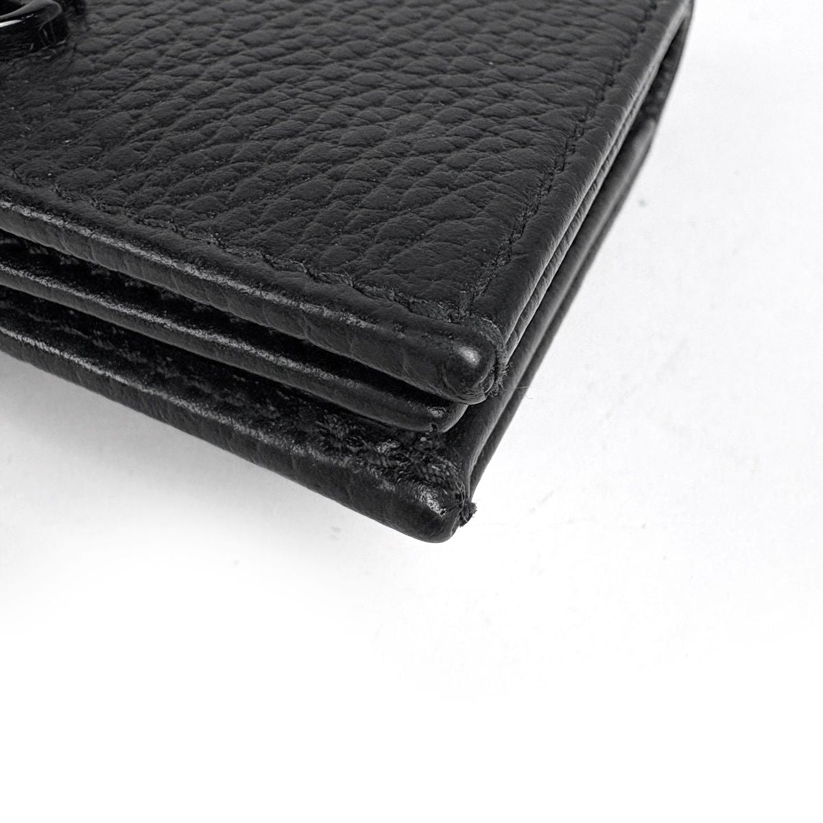 Gucci GG Marmont Mini Wallet Double Bifold Leather Black — view 3