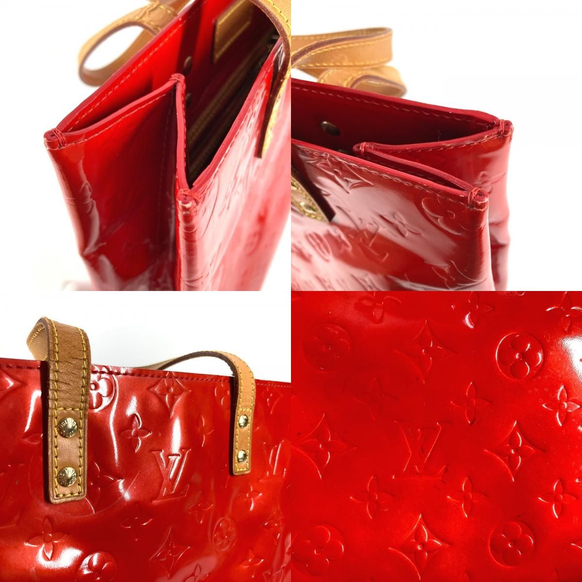 Louis Vuitton Shoulder Bag Reed MM Monogram Vernis Canvas Rouge Red — view 9