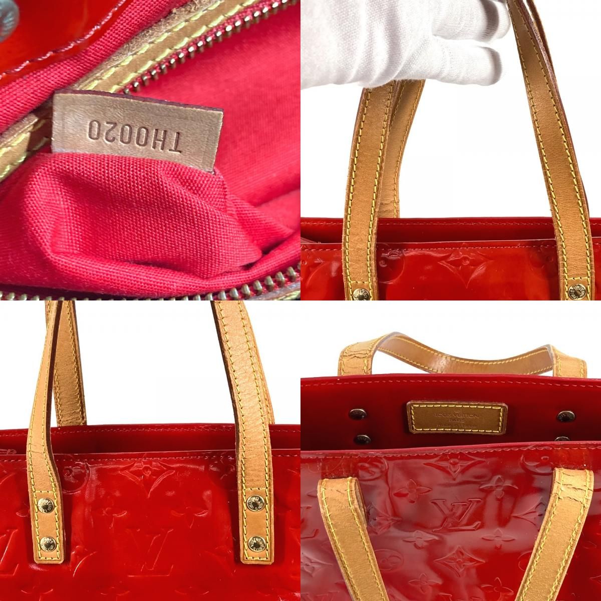 Louis Vuitton Shoulder Bag Reed MM Monogram Vernis Canvas Rouge Red — view 8