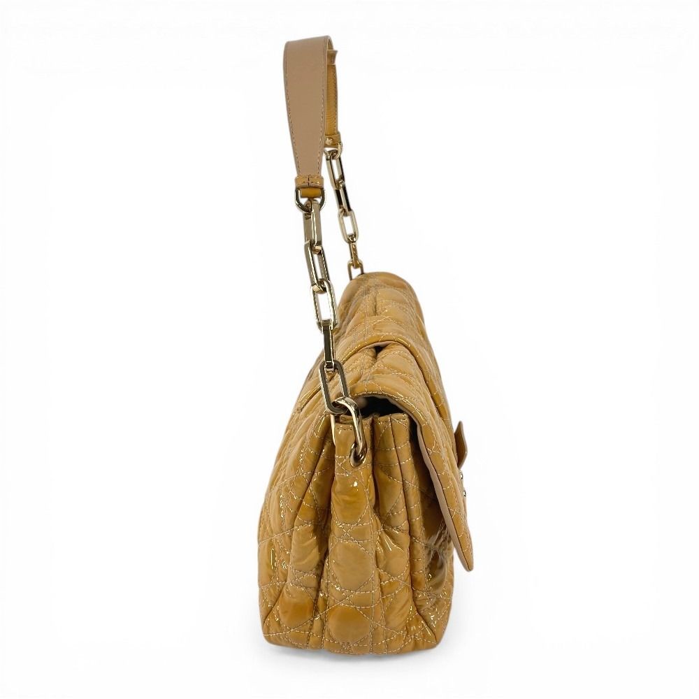 Dior Shoulder Bag Cannage Logo Chain Enamel Beige — view 4