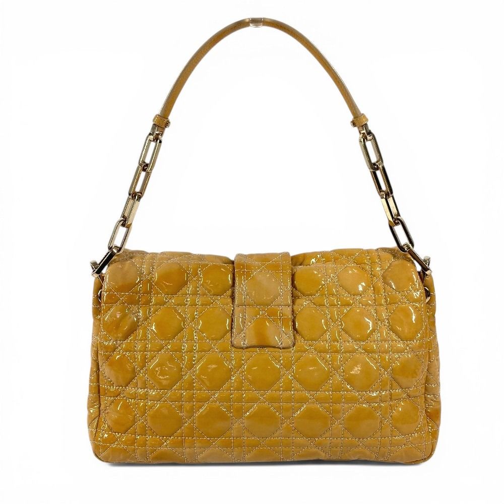 Dior Shoulder Bag Cannage Logo Chain Enamel Beige — view 2