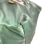 Prada Tote Triangle Logo Leather Nylon Gray — view 6
