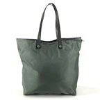 Prada Tote Triangle Logo Leather Nylon Gray — view 2