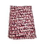 Louis Vuitton Shawl Graffiti Logo Wool Red Scarf — view 6