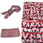 Louis Vuitton Shawl Graffiti Logo Wool Red Scarf — view 7