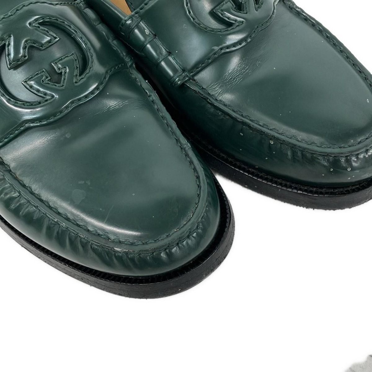Gucci Loafers 5.5 Interlocking Dark Green Leather — view 8