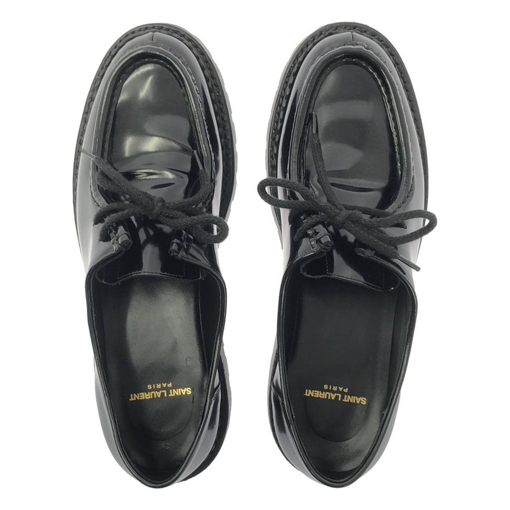 Saint Laurent Patent Leather Lace Up Shoes 40 Black — view 4
