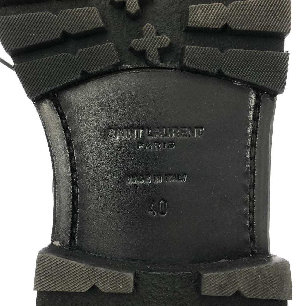 Saint Laurent Patent Leather Lace Up Shoes 40 Black — view 6