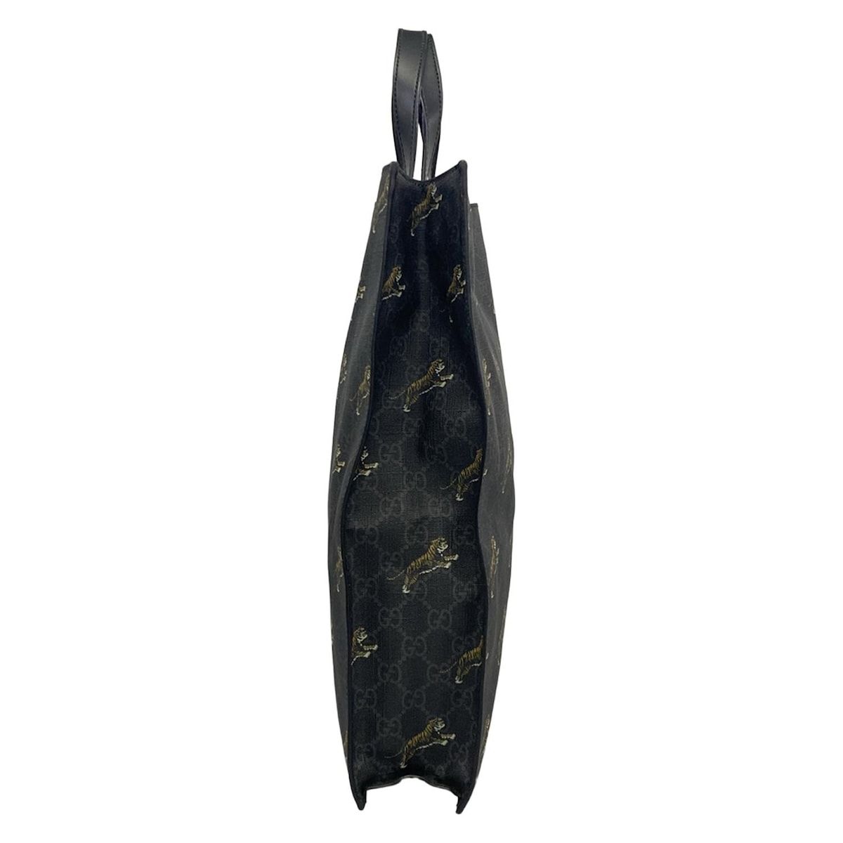 Gucci Tote GG Plus Supreme Dark Gray Black Multi Taiga Print Leather — view 4