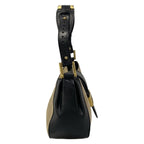 Fendi Handbag Zucca Pattern Beige Black Leather — view 2