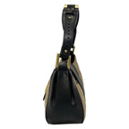Fendi Handbag Zucca Pattern Beige Black Leather — view 4