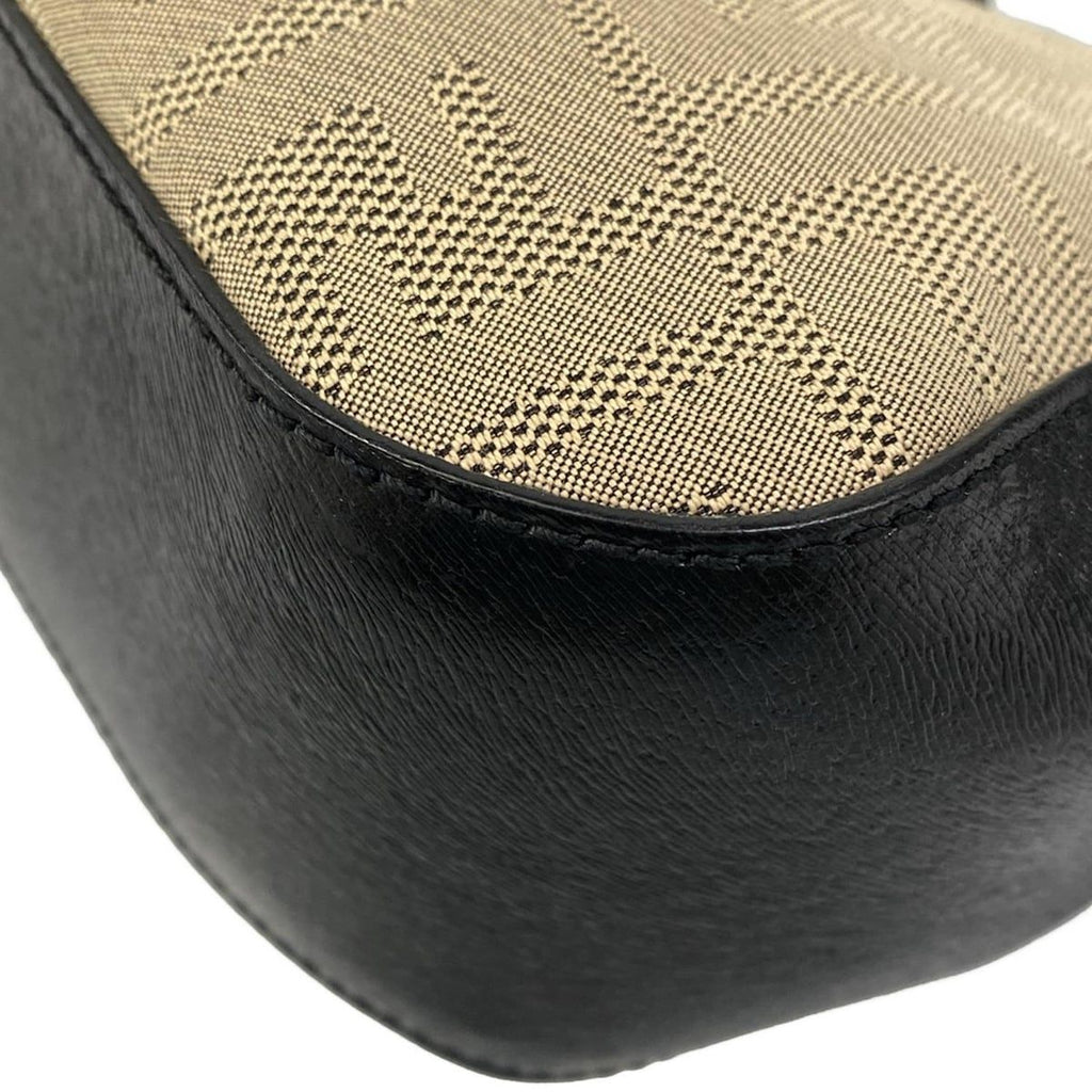 Fendi Handbag Zucca Pattern Beige Black Leather — view 6